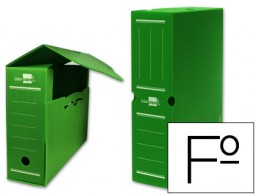 Caja archivo definitivo Liderpapel Folio plástico verde